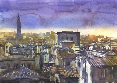 Florence Skyline Italy art