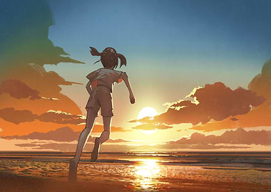 The beach at sunrise