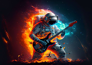 Astronaut Playing Guitar