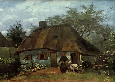 van Gogh Cottage and Woman