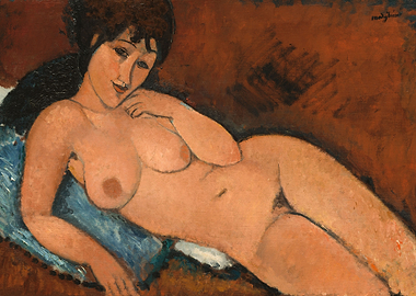 Nude on a Blue Cushion