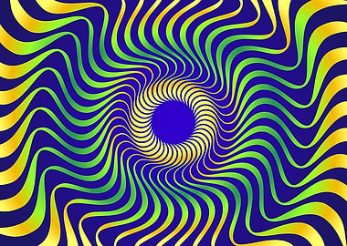 3D Illusion Yellow Blue