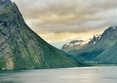 Norway Fjord Mountain Sea
