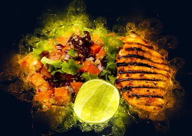 grilled chicken smoke