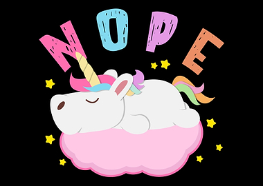Nope Lazy Unicorn