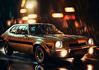 Classic Car in Rain