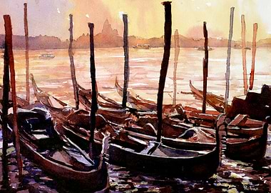 Venice Italy gondola boat