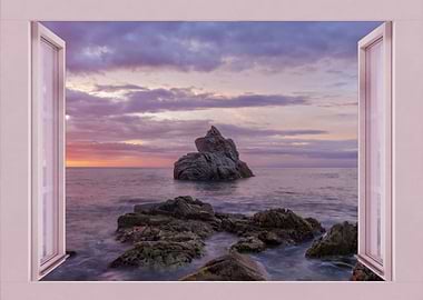 Open window sea view