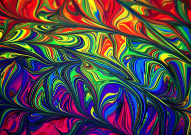 Multicolored feathers