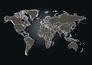 World map blue futuristic