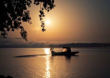 Morning fog over the lake