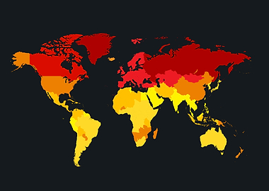 World map warm hot summer