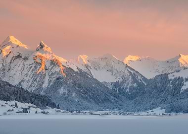 Winter Sunset Switzerland