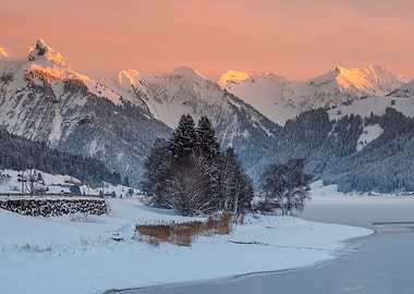 Winter Sunset Switzerland