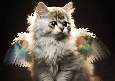 Kitten with angel wings