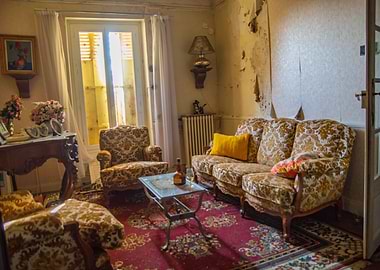 Vintage yellow velvet