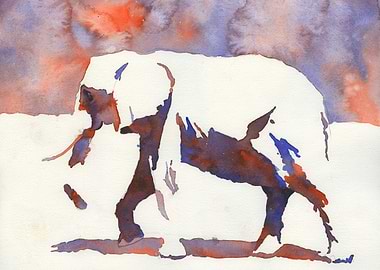 Elephant watercolor art