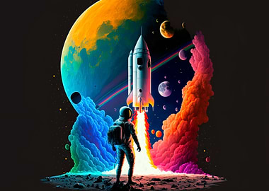 A colorful space trip