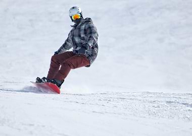 Snowboard skier downslope