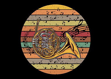 French Horn Retro Hornist