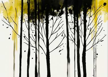 Abstract Forest Yellow