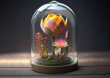 Terrarium with a Flower