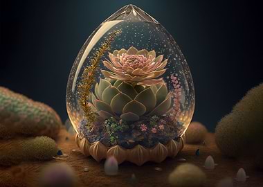 Terrarium with a Flower