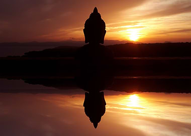 Sunset over Buddha
