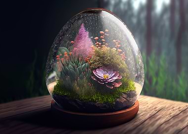 Terrarium with a Flower