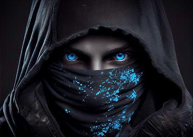 Man face with blue eyes