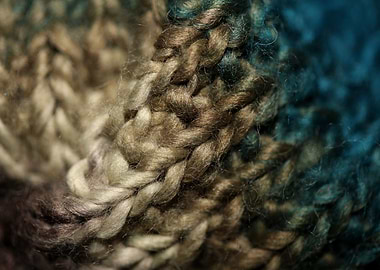 Hand made old scarf macro