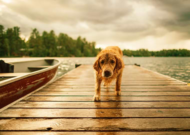 THE DOG AT THE LAKE