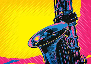 Saxophone in Pop Art style