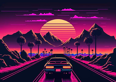 Simple living neon car