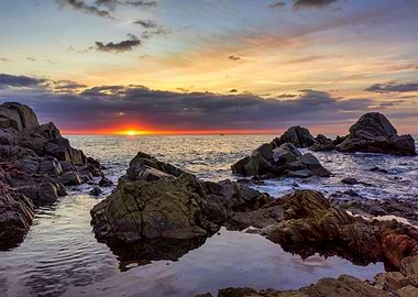 Coastal landscape sunset