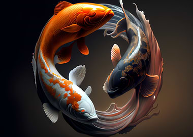 Koi fish yin yang