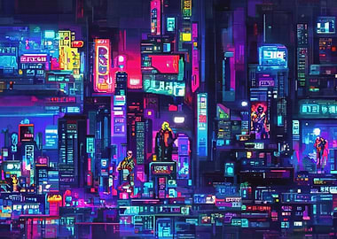 80s Neon City Cyberpunk