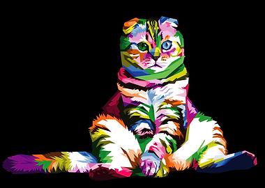 colorful funny cat