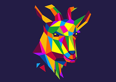 colorful goat popart