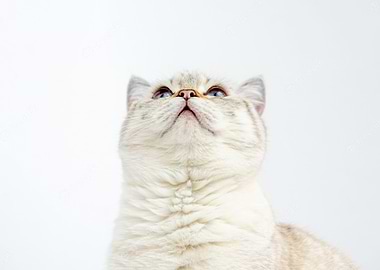 Cute Looking Up Cat Poster