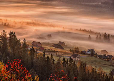 Autumn mountains landscape