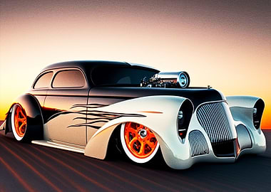 Antique Car In The Desert