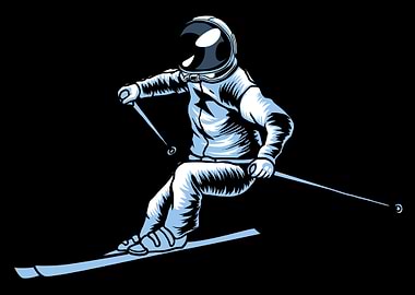 Skiing Skier Astronaut