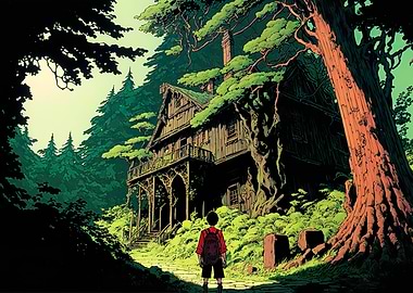 Boy Standing Under Tree