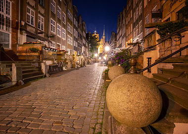 Night streets in Poland