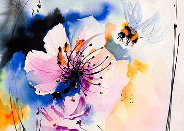 Honey Bee on purple