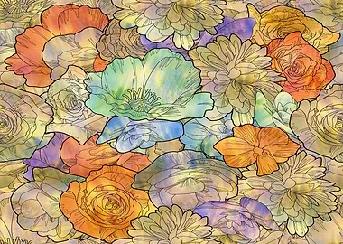 pattern colorful flowers