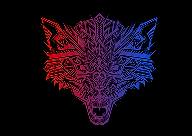 Wolf Gradient Illustration