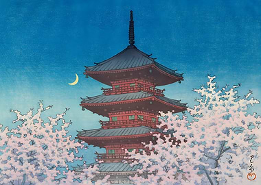 Ukiyo e Ueno Park Tokyo