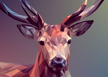 Abstract Deer Art Polygon